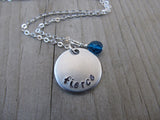 Fierce Inspiration Necklace- "fierce"- Hand-Stamped Necklace with an accent bead in your choice of colors