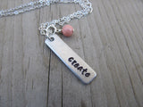Create Inspiration Necklace "create"- Hand-Stamped Necklace with an accent bead in your choice