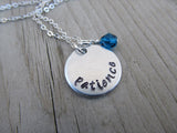 Patience Inspiration Necklace- "patience"- Hand-Stamped Necklace with an accent bead in your choice of colors