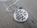 Mother Necklace, Teacher Necklace, Mentor Necklace- "Thank you for giving me wings to fly"  - Hand-Stamped Necklace with an accent bead of your choice