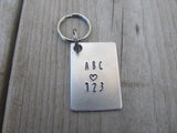 Teacher, Preschool Teacher, Daycare Provider Inspirational Keychain- "ABC ♥ 123" - Hand Stamped Metal Keychain