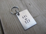 Teacher, Preschool Teacher, Daycare Provider Inspirational Keychain- "ABC ♥ 123" - Hand Stamped Metal Keychain