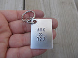 Teacher, Preschool Teacher, Daycare Provider Inspirational Keychain- "ABC ♥ 123" - Hand Stamped Metal Keychain