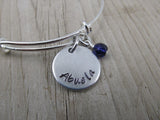 Spanish Grandmother's Bracelet - "Abuela"  - Hand-Stamped Bracelet- Adjustable Bangle Bracelet with an Accent Bead of your choice