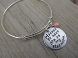Stepmother Bracelet- "blessed to have you as my stepmom" - Hand-Stamped Bracelet- Adjustable Bangle Bracelet with an accent bead of your choice