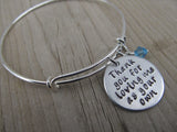 Stepmom Bracelet/Adoptive Mother Bracelet, Foster Mom Bracelet- "Thank you for loving me as your own" - Hand-Stamped Bracelet- Adjustable Bangle Bracelet with an accent bead of your choice
