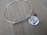 Dare to Dream Inspiration Bracelet- "dare to dream"  - Hand-Stamped Bracelet-Adjustable Bracelet with an accent bead of your choice