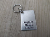 Explore Travel Dream Inspirational Keychain- "explore travel dream" - Hand Stamped Metal Keychain