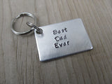 Dad Keychain- "Best Dad Ever" - Hand Stamped Metal Keychain