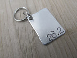 Marathon Keychain- "26.2" - Hand Stamped Metal Keychain