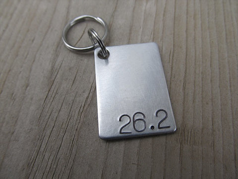 Marathon Keychain- "26.2" - Hand Stamped Metal Keychain