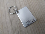 Marathon Keychain- "26.2" - Hand Stamped Metal Keychain