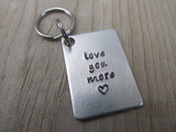 Love You More Keychain- "love you more" with a stamped heart - Hand Stamped Metal Keychain