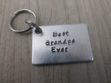 Grandpa Keychain- "Best Grandpa Ever" - Hand Stamped Metal Keychain