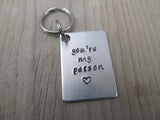 Frienship Keychain- "you're my person" with a stamped heart - Hand Stamped Metal Keychain