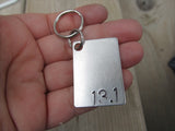 Half Marathon Keychain- "13.1" - Hand Stamped Metal Keychain