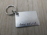 Free Spirit Inspirational Keychain- "free spirit" - Hand Stamped Metal Keychain