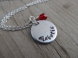 Medical Alert Necklace- "diabetic" - Hand-Stamped Necklace with an accent bead in your choice of colors