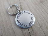 Small Hand-Stamped Keychain "the best is yet to come" with stamped heart- Small Circle Keychain - Hand Stamped Metal Keychain