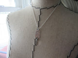 Silver drop Necklace-Textured Silver with Crystal Drop- Modern Necklace