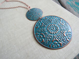 Copper and Blue Necklace- Modern Necklace