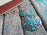 Copper and Blue Necklace- Modern Necklace