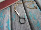 Gold Black, Turquoise Necklace- Modern Necklace