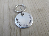 Small Hand-Stamped Keychain "you're my person" - Small Circle Keychain - Hand Stamped Metal Keychain