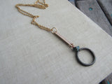 Gold Black, Turquoise Necklace- Modern Necklace