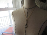 Gold Black, Turquoise Necklace- Modern Necklace