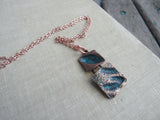 Copper and Teal Blue Necklace- Modern Necklace