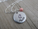 Aunt Necklace- "Aunt" with a stamped heart- Hand-Stamped Necklace with an accent bead in your choice of colors