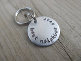 Small Hand-Stamped Keychain "best neighbor ever" - Small Circle Keychain - Hand Stamped Metal Keychain