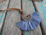 Fringe Necklace in Multi-Blues