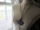 Fringe Necklace in Multi-Blues