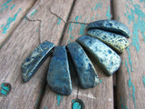 Rustic Dusty Blue Stone Necklace- Statement Necklace in Blues -READY to SHIP