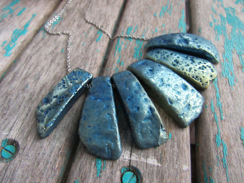 Blue stone hotsell statement necklace