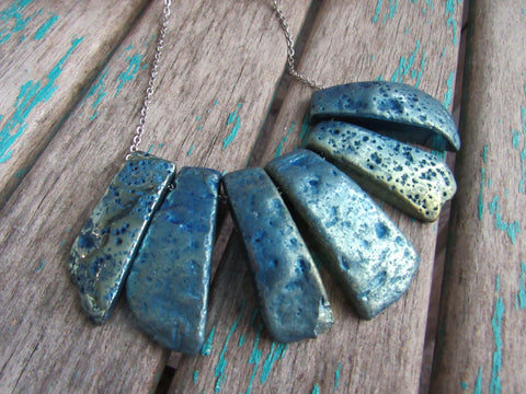 Blue stone hotsell statement necklace