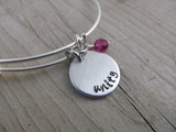 Unity Inspiration Bracelet- "unity"  - Hand-Stamped Bracelet  -Adjustable Bangle Bracelet with an accent bead of your choice