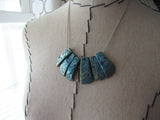 Rustic Dusty Blue Stone Necklace- Statement Necklace in Blues -READY to SHIP