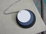 Circles Necklace in Black, Grey, and White