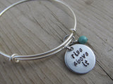 Rise Above It Bracelet- "rise above it"  - Hand-Stamped Bracelet-Adjustable Bracelet with an accent bead of your choice
