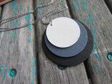 Circles Necklace in Black, Grey, and White