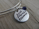 Friendship Bracelet- "best friends forever" - Hand-Stamped Bracelet- Adjustable Bangle Bracelet with an accent bead of your choice
