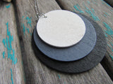 Circles Necklace in Black, Grey, and White