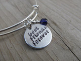 Friendship Bracelet- "best friends forever" - Hand-Stamped Bracelet- Adjustable Bangle Bracelet with an accent bead of your choice