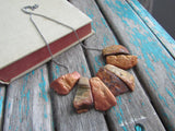 Rustic Terra Cotta/Orange Stone Necklace- Statement Necklace in Orange -READY to SHIP