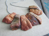 Rustic Terra Cotta/Orange Stone Necklace- Statement Necklace in Orange -READY to SHIP
