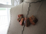Rustic Terra Cotta/Orange Stone Necklace- Statement Necklace in Orange -READY to SHIP
