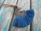 Fringe Necklace in Blue